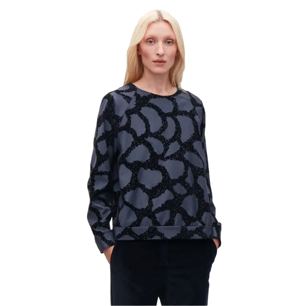 COS velvet flock print top